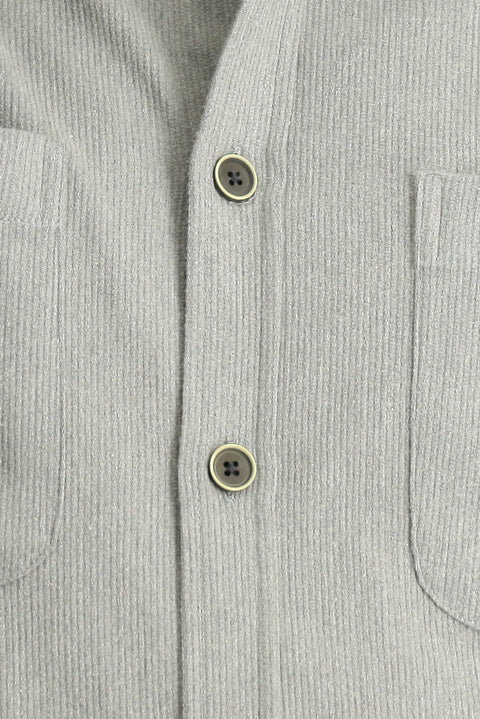 Orta Gri Uzun Kol Oversize Pamuklu Oduncu Gömlek