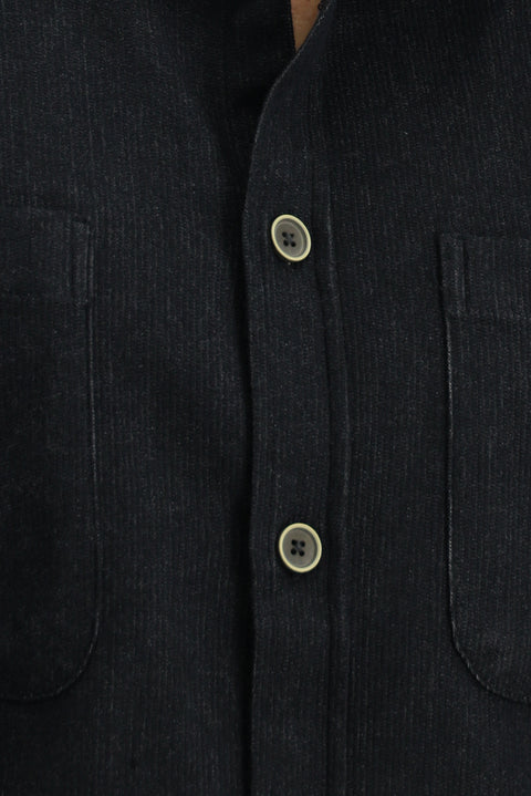 Orta Antrasit Uzun Kol Oversize Pamuklu Oduncu Gömlek