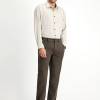 Açık Vizon Uzun Kol Oversize Pamuklu Oduncu Gömlek