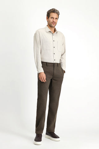  Açık Vizon Uzun Kol Oversize Pamuklu Oduncu Gömlek