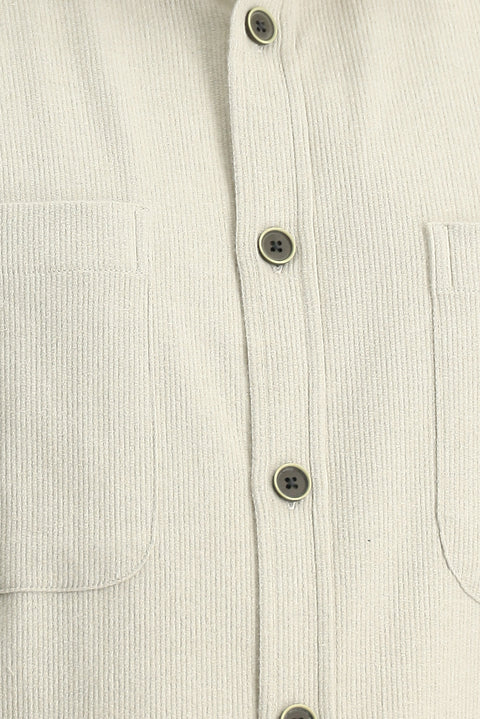 Açık Vizon Uzun Kol Oversize Pamuklu Oduncu Gömlek