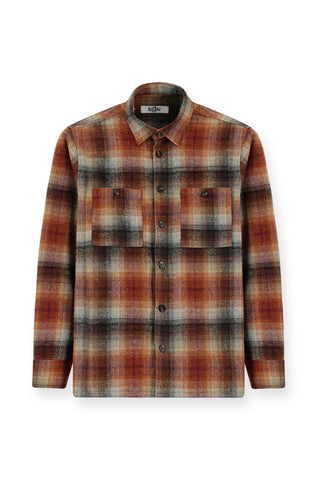  Kiremit Uzun Kol Oversize Oduncu Ekose Pamuklu Gömlek