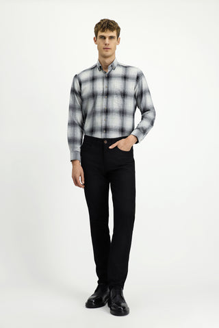  Orta Gri Uzun Kol Regular Fit Oduncu Düğmeli Yaka Pamuklu Kolay Ütülenebilir Gömlek