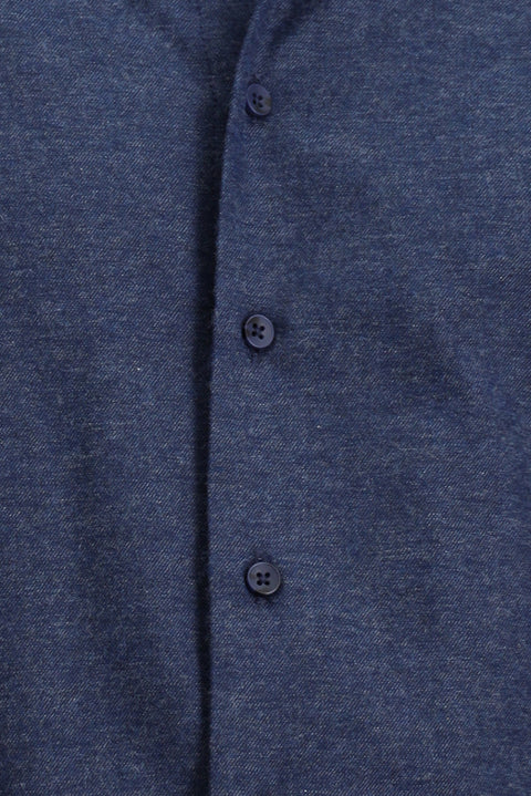 Koyu Lacivert Uzun Kol Slim Fit Dar Kesim Oduncu Spor Pamuklu Düğmeli Yaka Gömlek