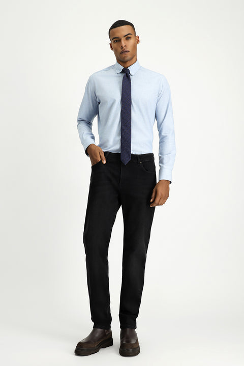 Uçuk Mavi Uzun Kol Slim Fit Dar Kesim Oduncu Spor Pamuklu Düğmeli Yaka Gömlek