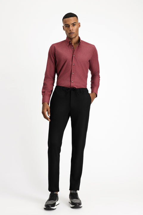 Açık Bordo Uzun Kol Slim Fit Dar Kesim Oduncu Spor Pamuklu Düğmeli Yaka Gömlek