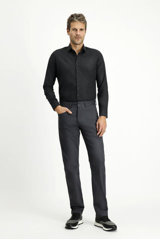  Açık Antrasit Uzun Kol Slim Fit Dar Kesim Oduncu Spor Pamuklu Düğmeli Yaka Gömlek