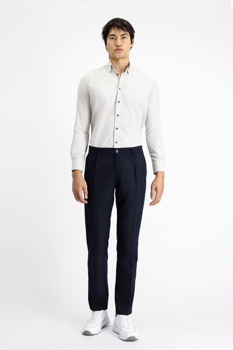 Açık Vizon Uzun Kol Slim Fit Dar Kesim Oduncu Spor Pamuklu Düğmeli Yaka Gömlek