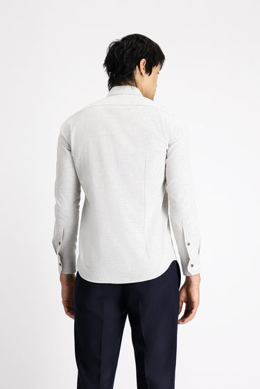 Açık Vizon Uzun Kol Slim Fit Dar Kesim Oduncu Spor Pamuklu Düğmeli Yaka Gömlek