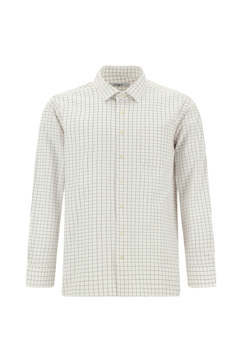 Koyu Kırmızı Uzun Kol Klasik Cepli Ekose Pamuk Gömlek