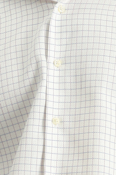 Beyaz Uzun Kol Regular Fit Pamuk Ekose Gömlek