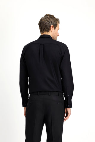  Siyah Uzun Kol Regular Fit Spor Pamuk Düğmeli Yaka Oxford Gömlek