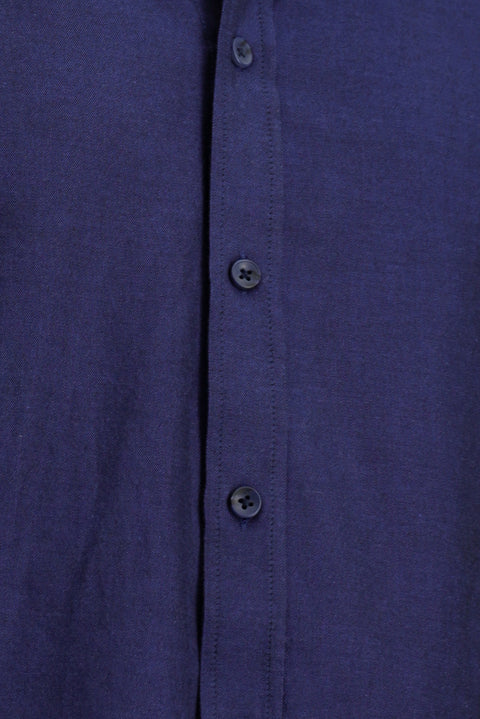 Orta Lacivert Uzun Kol Regular Fit Spor Pamuk Düğmeli Yaka Oxford Gömlek