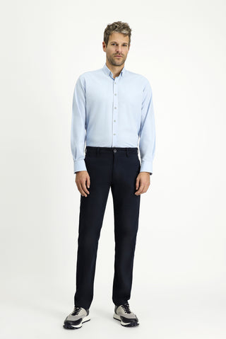  Açık Mavi Uzun Kol Regular Fit Spor Pamuk Düğmeli Yaka Oxford Gömlek
