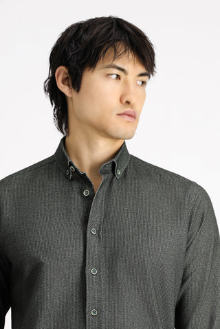  Koyu Antrasit Uzun Kol Regular Fit Desenli Spor Oduncu Pamuk Düğmeli Yaka Gömlek