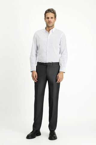  Mavi Uzun Kol Slim Fit Dar Kesim Klasik Çizgili Pamuk Gömlek