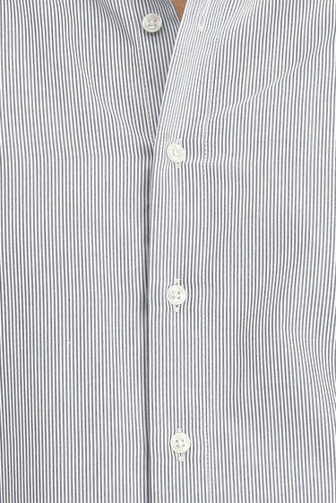 Koyu Lacivert Uzun Kol Slim Fit Dar Kesim Klasik Çizgili Pamuk Gömlek