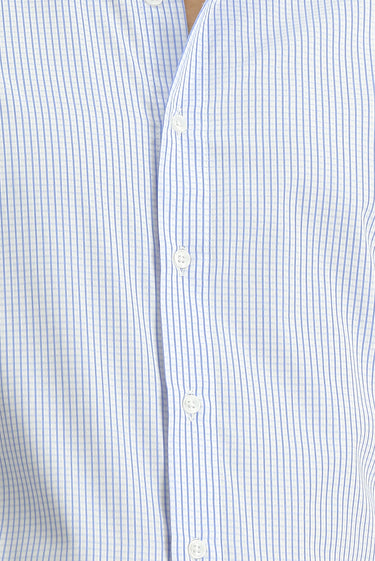 Mavi Uzun Kol Slim Fit Dar Kesim Klasik Ekose Pamuk Gömlek