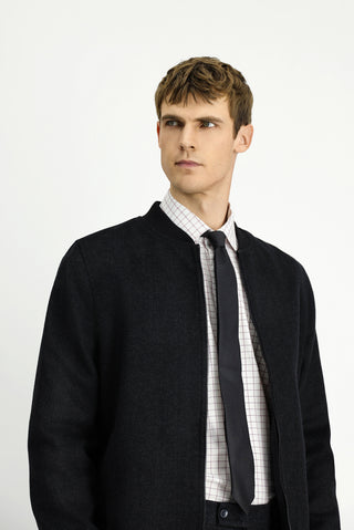  Siyah Mevsimlik Spor Yünlü Bomber Ceket Mont