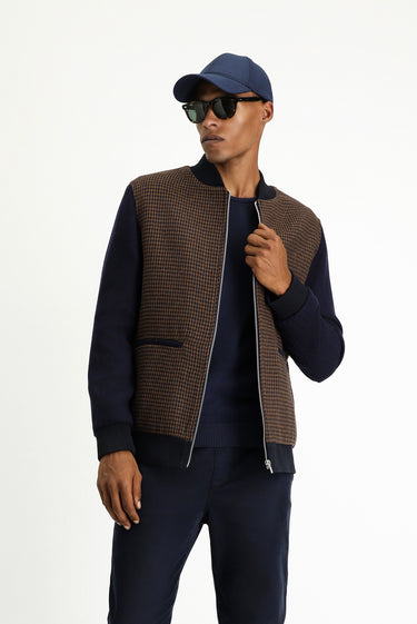 Koyu Lacivert Mevsimlik Slim Fit Dar Kesim Kazayağı Spor Yünlü Bomber Ceket Mont