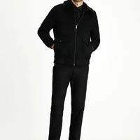 Siyah Kürk Yaka Yünlü Bomber Ceket Mont