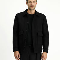 Siyah Kapitone Bomber Ceket Mont