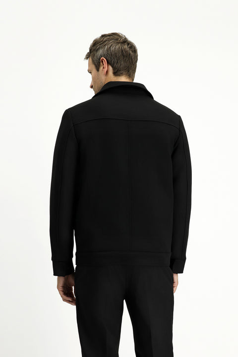 Siyah Kapitone Bomber Ceket Mont