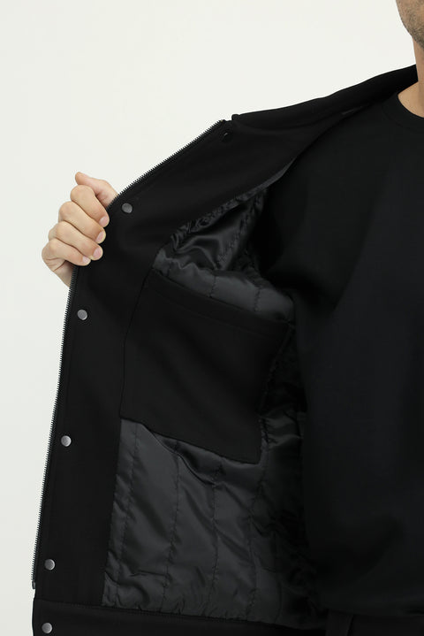Siyah Kapitone Bomber Ceket Mont