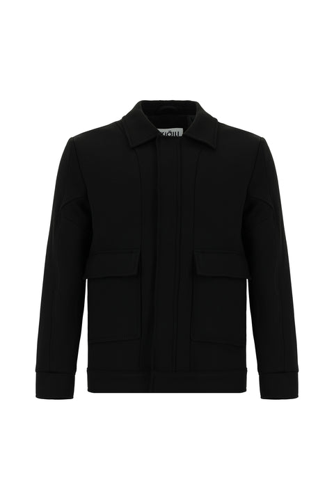 Siyah Kapitone Bomber Ceket Mont