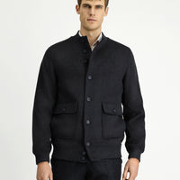 Koyu Antrasit Slim Fit Dar Kesim Mevsimlik Spor Bomber Ceket Mont