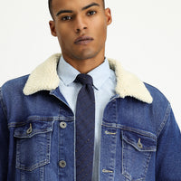 Koyu Lacivert Spor Pamuk Denim Ceket Mont