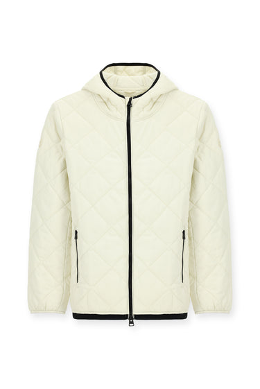 Kırık Beyaz Kapüşonlu Kapitone Spor Mont