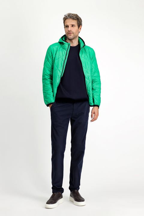 Çimen Yeşili Kapüşonlu Kapitone Spor Mont