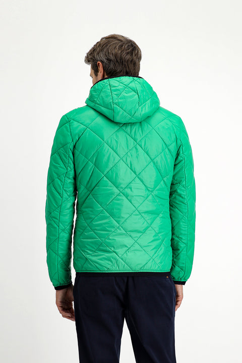 Çimen Yeşili Kapüşonlu Kapitone Spor Mont