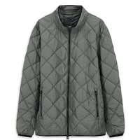 Orta Gri Dik Yaka Fermuarlı Cepli Rüzgar Geçirmez Kapitone Spor Mont