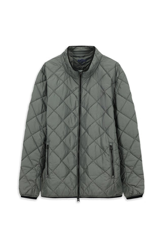  Orta Gri Dik Yaka Fermuarlı Cepli Rüzgar Geçirmez Kapitone Spor Mont