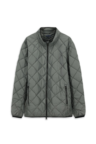  Orta Gri Dik Yaka Fermuarlı Cepli Rüzgar Geçirmez Kapitone Spor Mont