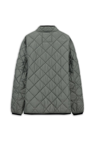  Orta Gri Dik Yaka Fermuarlı Cepli Rüzgar Geçirmez Kapitone Spor Mont