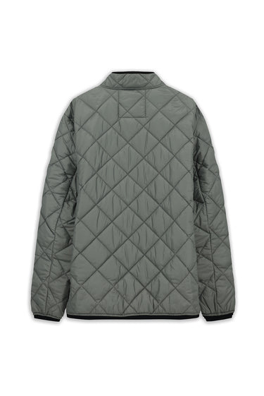  Orta Gri Dik Yaka Fermuarlı Cepli Rüzgar Geçirmez Kapitone Spor Mont