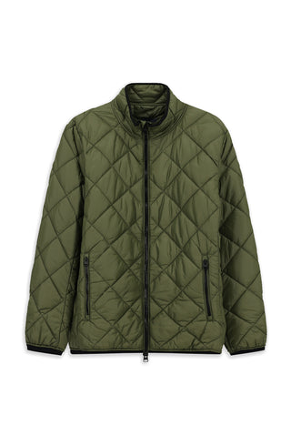  Orta Haki Dik Yaka Fermuarlı Cepli Rüzgar Geçirmez Kapitone Spor Mont