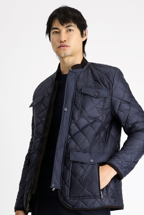 Koyu Lacivert Kapitone Spor Mont