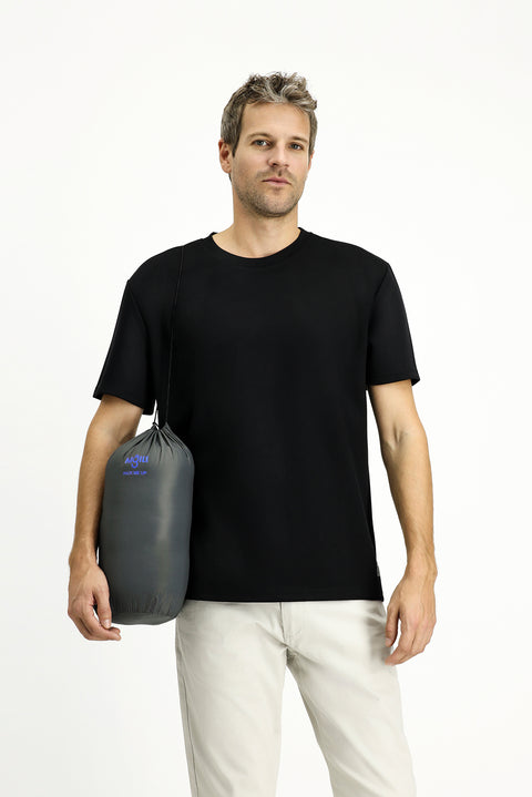 Saks Mavi Kapüşonlu Çantalı Spor Şişme Mont