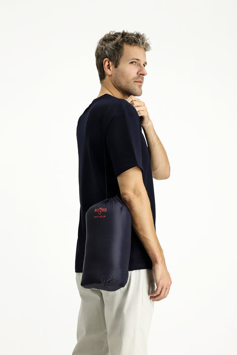 Koyu Kırmızı Kapüşonlu Çantalı Spor Şişme Mont