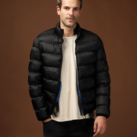 Siyah Çantalı Spor Şişme Mont