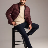 Koyu Bordo Çantalı Spor Şişme Mont