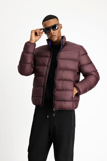 Koyu Bordo Çantalı Spor Şişme Mont
