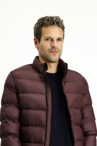  Koyu Bordo Çantalı Spor Şişme Mont