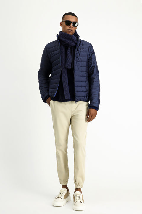 Açık Lacivert Kapitone Spor Mont