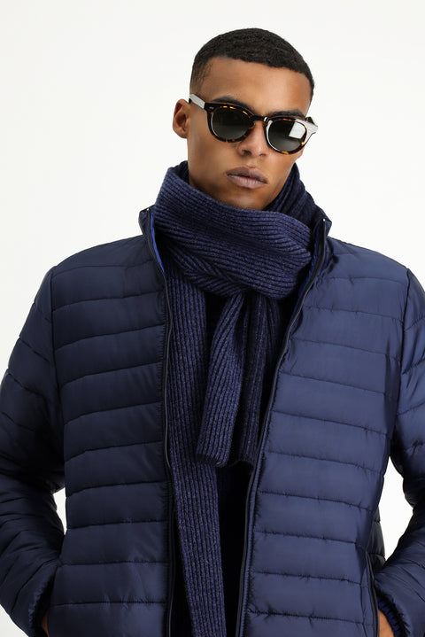 Açık Lacivert Kapitone Spor Mont