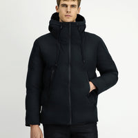 Siyah Kapüşonlu Şişme Spor Mont